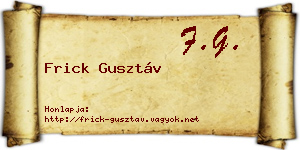 Frick Gusztáv névjegykártya